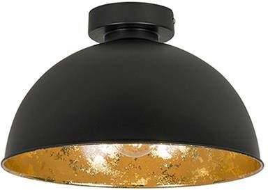 QAZQA Industriële plafondlamp zwart met goud 30 cm Magna Basic - Foto 1