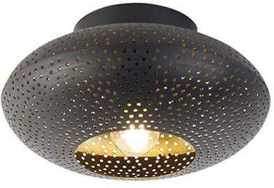 QAZQA Oosterse plafondlamp zwart met goud 25 cm Radiance - Foto 1