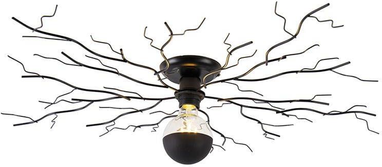 QAZQA Art Deco plafondlamp zwart 80 cm Ramuri