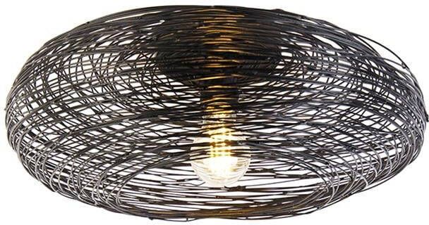 QAZQA Design plafondlamp zwart ovaal Sarella - Foto 1