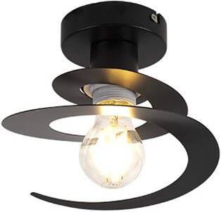 QAZQA Moderne plafondlamp met zwarte spiraal kap Scroll - Foto 1