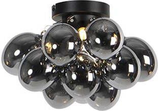QAZQA Design plafondlamp zwart met smoke glas 3-lichts Uvas - Foto 1