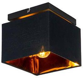 QAZQA Moderne plafondlamp zwart met goud VT