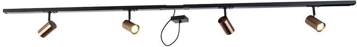 QAZQA 1-fase railsysteem donkerbrons met 4 spots en I voeding