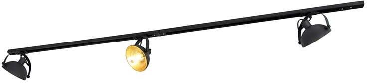 QAZQA 1-fase railsysteem met 3 spots zwart verstelbaar Magnax