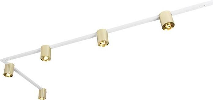 QAZQA 1-fase railsysteem met 5 spots goud met wit Rondoo Up