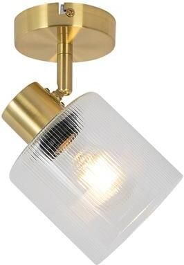 QAZQA Art Deco plafondspot goud met glas verstelbaar Laura