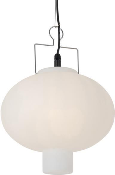 QAZQA Buiten hanglamp wit 35 cm met stekker IP44 Pion