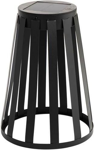 QAZQA Buiten tafellamp zwart incl. LED 3-staps dimbaar solar en