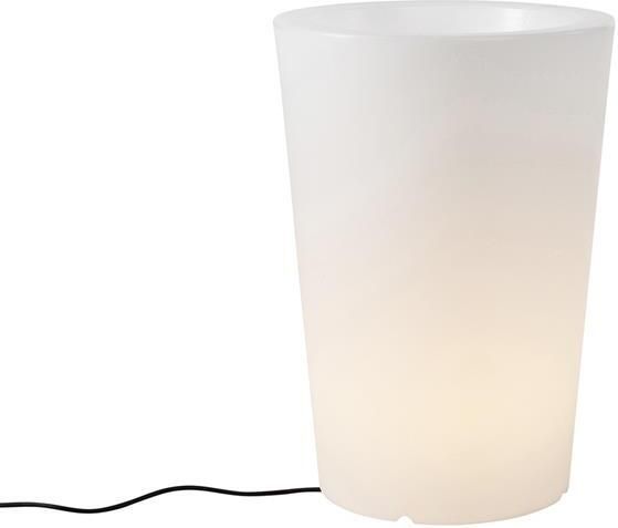 QAZQA Smart buiten vloerlamp bloempot wit IP65 incl. LED Wifi A60