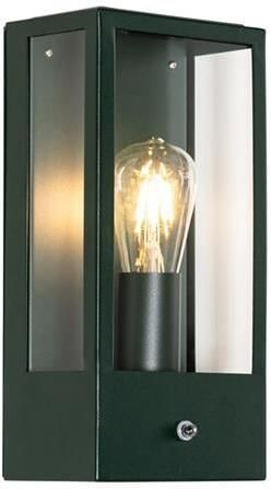 QAZQA Buiten wandlamp donker groen met schemersensor IP44 Rotterdam
