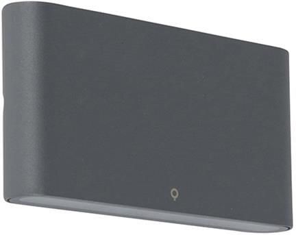QAZQA Buiten wandlamp donkergrijs 17 5 cm incl. LED IP65 Batt
