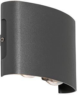 QAZQA Buiten wandlamp donkergrijs incl. LED 4-lichts IP54 Silly