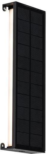 QAZQA Buiten wandlamp zwart 30 cm incl. LED 4-staps dimbaar met solar