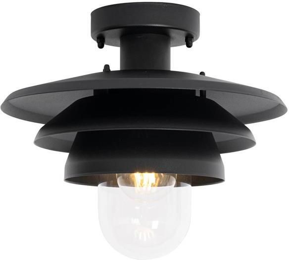 QAZQA Design buiten plafondlamp zwart IP44 Morty