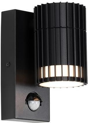 QAZQA Design buiten wandlamp zwart met bewegingssensor IP44 Boris