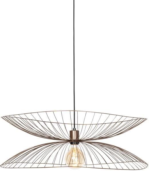 QAZQA Design hanglamp donkerbrons met dubbele kap Pua