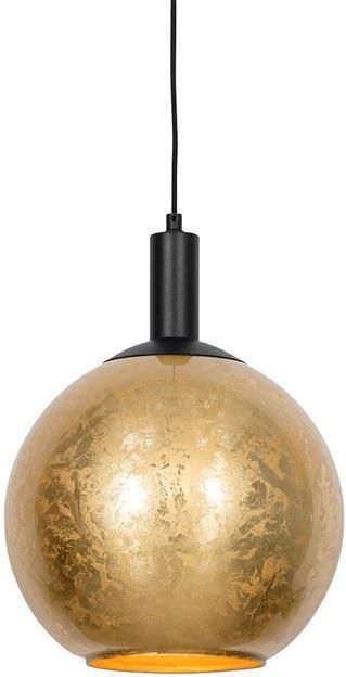 QAZQA Design hanglamp zwart met goud glas Bert
