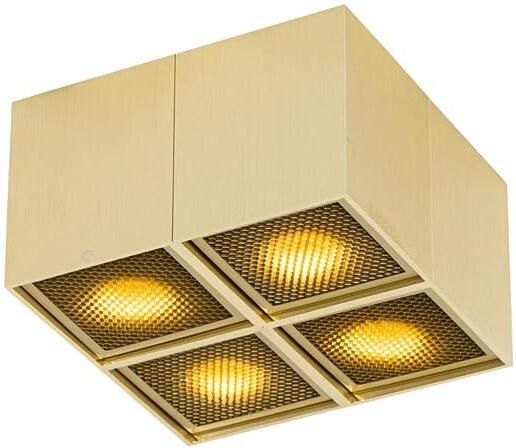 QAZQA Design spot goud 4-lichts Qubo Honey