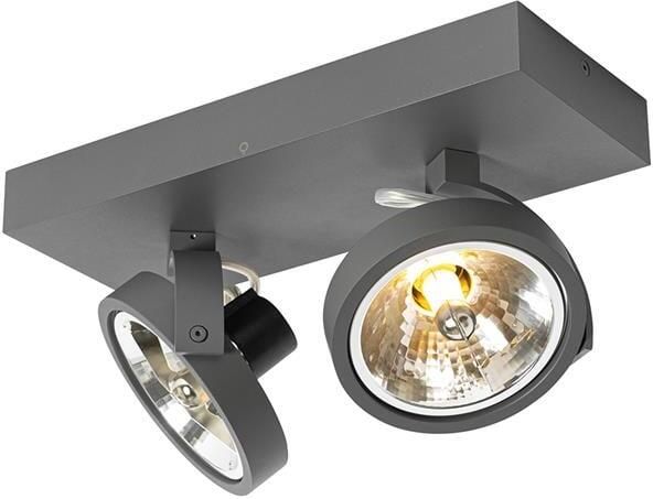 QAZQA Design spot grijs verstelbaar 2-lichts Go