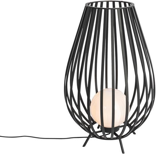 QAZQA Design vloerlamp zwart met opaal 70 cm IP44 Angela