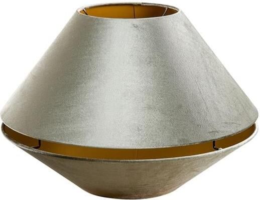 QAZQA Dubbele velours lampenkap groen met gouden binnenkant