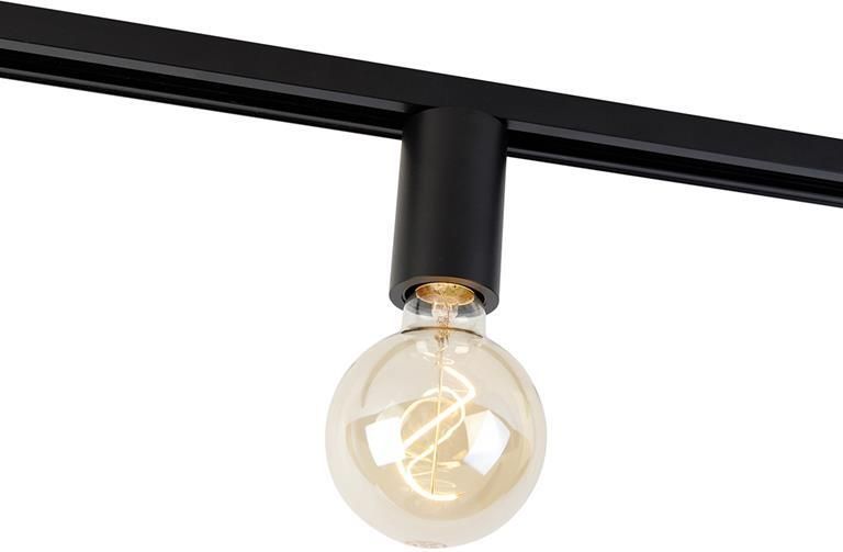 QAZQA E27 fitting met rail ophanging voor 1-fase rail zwart Iconic