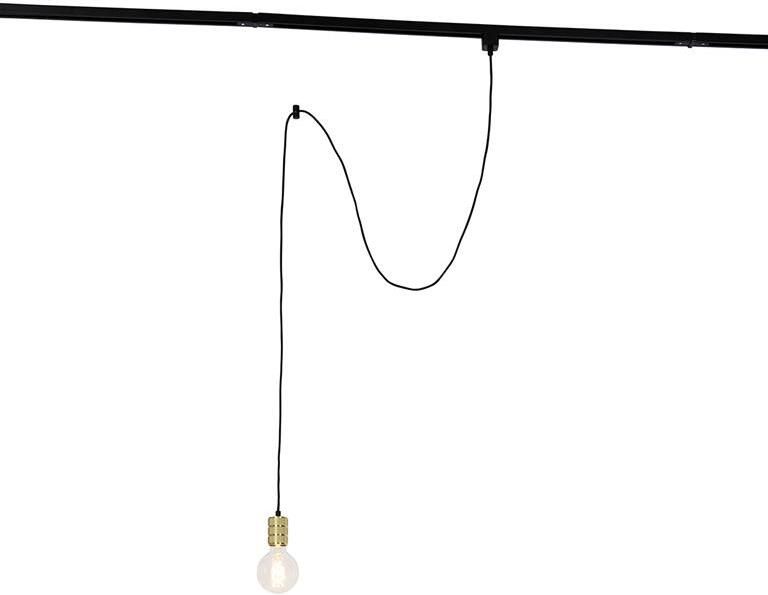 QAZQA Hanglamp met rail ophanging goud Iconic Cavalux