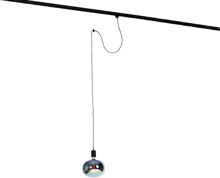 QAZQA Hanglamp met rail ophanging zwart incl. LED G220 Cavalux