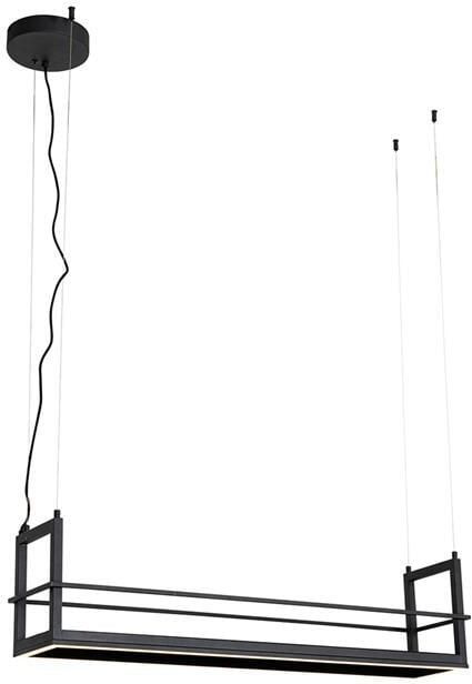 QAZQA Hanglamp zwart met rek incl. LED 3-staps dimbaar Cage Rack