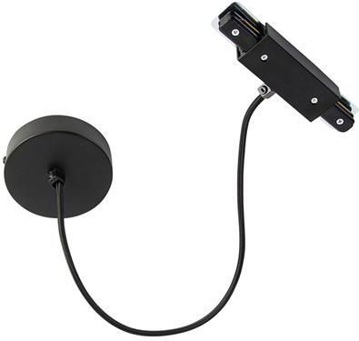 QAZQA I voeding met ronde montageplaat voor 1-fase rail zwart