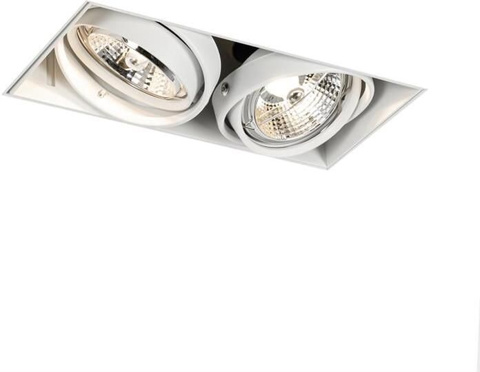 QAZQA Inbouwspot wit GU10 AR70 trimless 2-lichts Oneon