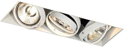 QAZQA Inbouwspot wit GU10 AR70 trimless 3-lichts Oneon