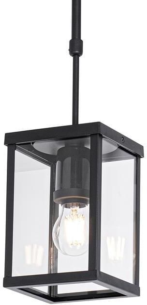 QAZQA Industriële buiten hanglamp zwart IP44 Charlois