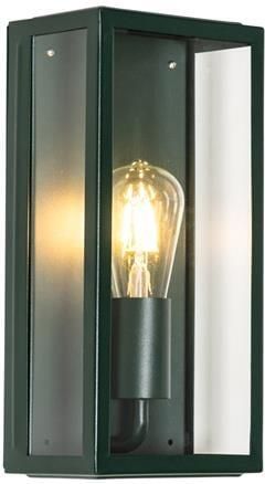 QAZQA Industriële buiten wandlamp donker groen met glas IP44
