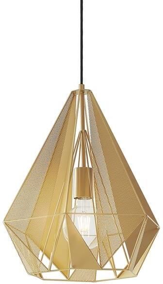 QAZQA Industriële hanglamp goud met mesh Carcass