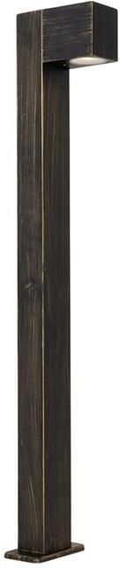 QAZQA Industriële staande buitenlamp antiek goud 80 cm IP44 Baleno