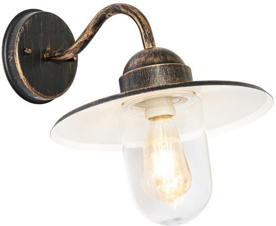 QAZQA Landelijke buiten wandlamp antiek goud IP44 Kansas