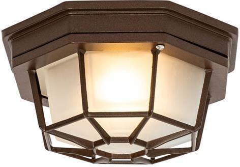 QAZQA Landelijke plafondlamp roestbruin 21 3 cm IP44 Bri