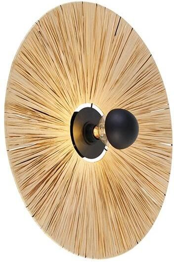 QAZQA Landelijke wandlamp zwart met touw 60 cm Leia