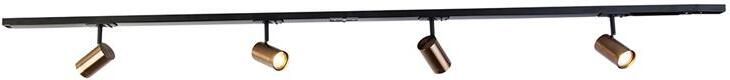 QAZQA Moderne 1-fase railsysteem met 4 spots donkerbrons Jeana