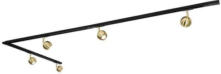 QAZQA Modern railsysteem met 5 spots goud 1-fase Iconic Gissi