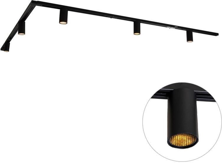 QAZQA Modern railsysteem met 5 spots zwart 1-fase GU10 35mm Iconic