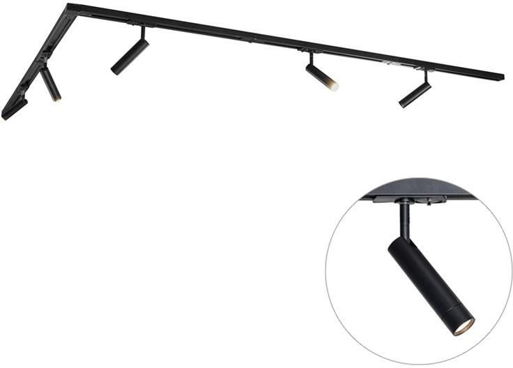 QAZQA Modern railsysteem met 5 spots zwart 1-fase Iconic Ivy