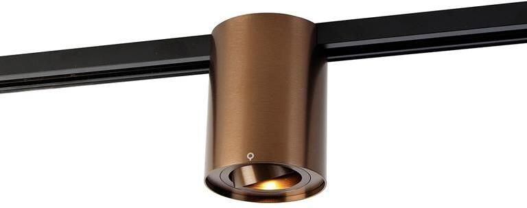 QAZQA Moderne 1-fase railspot donkerbrons Iconic Rondoo Up