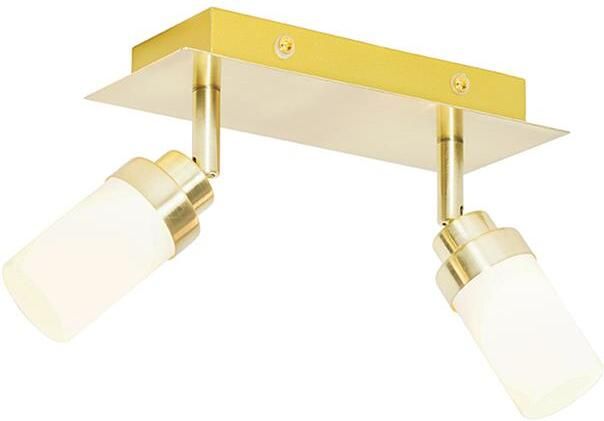 QAZQA Moderne badkamer spot messing 2-lichts IP44 Japie