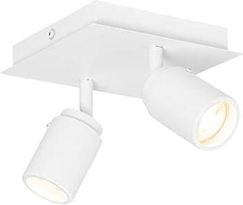 QAZQA Moderne badkamer spot wit vierkant 2-lichts IP44 Ducha