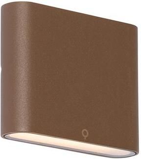 QAZQA Moderne buiten wandlamp roestbruin 11 5 cm incl. LED IP65