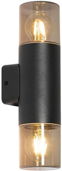 QAZQA Moderne buiten wandlamp zwart 2-lichts IP44 Odense