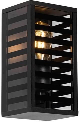 QAZQA Moderne buiten wandlamp zwart 26 cm IP44 Reims